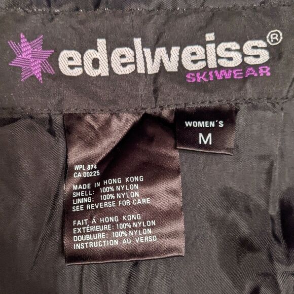Vintage EDELWEISS SKI JACKET Women Black Size Medium - Picture 8 of 15